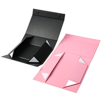 Benutzer definierte mattschwarze rosa starre Papier faltbare magnetische Premium-Geschenk boxen Verpackung Luxus Falt magnete Box