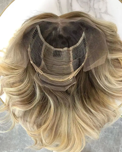 Parrucca europea in pizzo pieno stile naturale per capelli <span class=keywords><strong>biondo</strong></span> Color <span class=keywords><strong>platino</strong></span> parrucca frontale in pizzo trasparente per donne bianche - Product Image 5