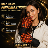 Gants chauffants rechargeables en graphène, gants chauffants électriques à température réglable sur 3 niveaux pour la maison, le bureau et la voiture