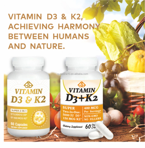Suplemento Dietético de Vitamina D3 y K2 para Adultos, 60 Cápsulas, No Apto para Recién Nacidos ni Mujeres Embarazadas - Product Image 6