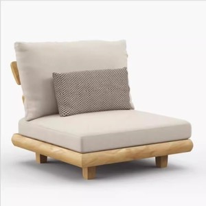 Moderno Juego de Sofás de Exterior de Madera Maciza de Teca para Sala de Estar de Apartamento Terraza de Hogar Hotel y Jardín - Product Image 5
