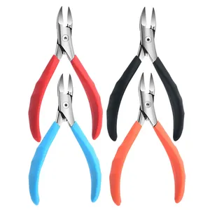 WELLFLYER CN-253 High Quality Stainless Steel Cuticle Nippers Dead Skin Removal Ingrown Toenails Nail Clippers Rubber Handles