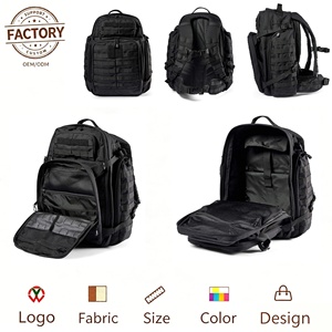 Sac à dos tactique de voyage avec compartiment pour ordinateur portable, système Molle, sac à dos tactique noir, léger, résistant, en tissu Oxford - Product Image 3