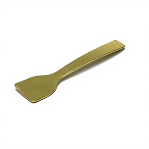 Cuillère carrée en acier inoxydable doré pour shilajit, avec logo personnalisé, non toxique, compatible lave-vaisselle, écologique, pour petites doses d'herbes - Product Image 1
