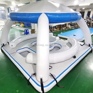 Île flottante gonflable durable abordable d'usine de la Chine, quai de flotteur avec l'auvent, hamacs flottants <span class=keywords><strong>pour</strong></span> les loisirs aquatiques - Product Image 4