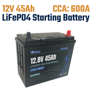 12V 600CCA 45Ah 磷酸铁锂电池，带 BMS 保护，寒冷天气快速充电，乘用车启动电池 - Product Image 1