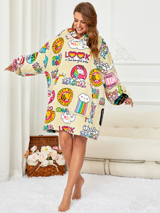 Tie Dye Printed Lazy Clothes Pullover Sudadera con capucha Lazy Sleeping Blanket Outdoor Anti Cold Clothes se puede usar Manta - Product Image 2