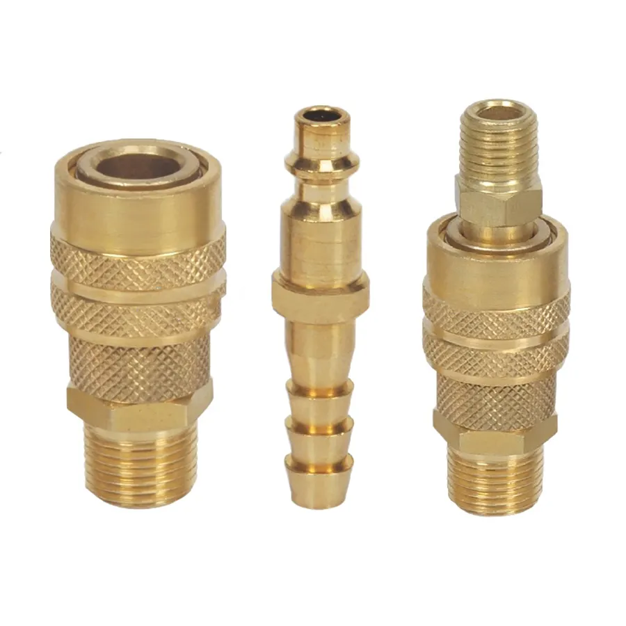 ISO6150B Brass Single Open Close Air Couplings American Standard Pneumatic Quick Couplings/ Coupler