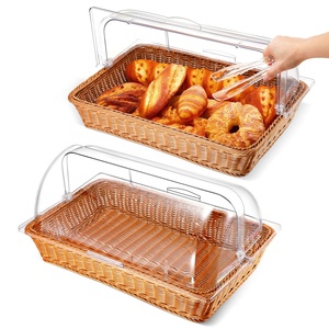 Custom for Modern Rattan Bread <b>Basket</b> <b>Display</b> Stand with Clear Acrylic Customizable Color for Desktop Cosmetic Organization - Product Image 6