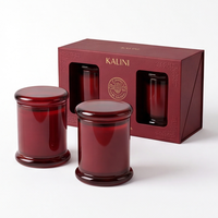Pot à bougie en verre ambré de luxe de 2 oz avec boîte, idéal pour le remplissage de cire parfumée, emballage cadeau, décoration intérieure – Fournisseur direct usine