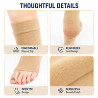 Chaussettes de compression médicale élastiques à bout ouvert, hauteur genou, pour le soulagement des varices et le soutien des jambes