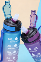 Bouteille d'eau de sport en Tritan sans BPA 32oz 1L Logo personnalisé Motivation Gym Fitness Design Marqueur de temps Paille bouillante Applicable