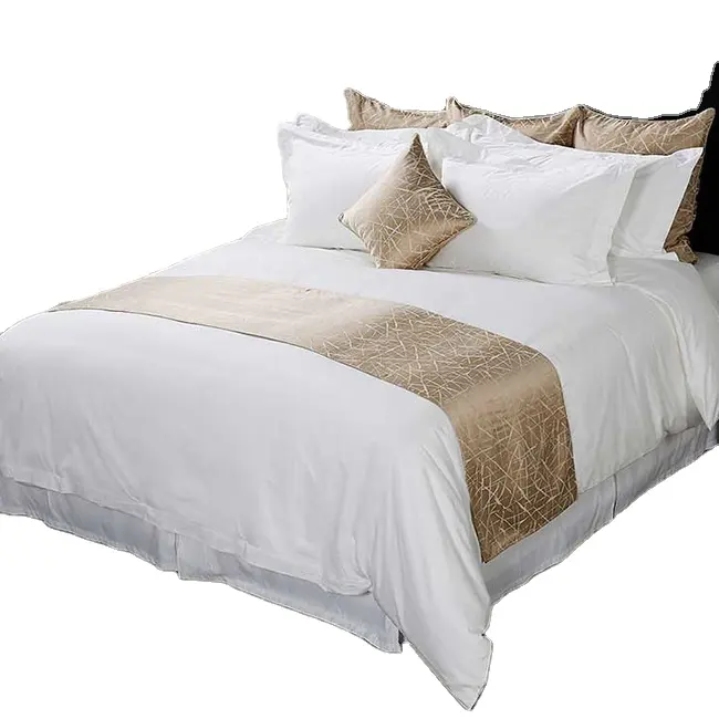 Custom Bedsheet 1000 Thread Count Egyptian Cotton White Bed Linen Hotel bedding Sheets set