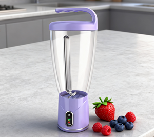 เครื่องปั่นน้ำแข็งไร้สาย 150 วัตต์ สำหรับงานหนัก ความจุ 1000 มล. ใบมีด 6 ใบ ปลอดสาร BPA เกรดสำหรับอาหาร แบตเตอรี่ Li-ion ใช้สำหรับทำสมูทตี้ ชาร์จผ่าน USB ใช้ได้ในรถยนต์และโรงแรม - Product Image 2