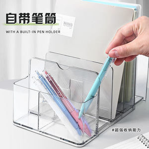 Soporte transparente para libros, organizador de escritorio extensible de 377mm con 5 compartimentos para estudiantes y estudiantes de secundaria - Product Image 2
