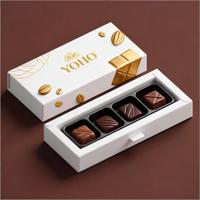 Emballage personnalisé pour barres chocolatées en carton gris en forme de champignon avec dorure à chaud, carton écologique avec pelliculage mat pour l'alimentation