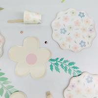 Vaisselle jetable de fête DAMAI en forme de fleur, de qualité supérieure, pour les fêtes de printemps et d'été, gobelets en papier, serviettes, assiettes