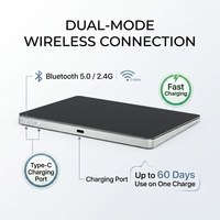 Pavé tactile optique sans fil ergonomique 2,4 GHz avec contrôle gestuel et récepteur USB, panneau tactile sans fil Bluetooth filaire 3 modes