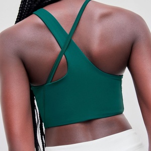 Women's Breathable Sexy Sport <b>Bra</b> Wholesale Custom Sublimation Cross Halter <b>Removable</b> <b>Pads</b> Gym Fitness Crop Tank Top for Printed - Product Image 4