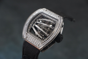 Montre classique incrustée de diamants de haute qualité, boîtier en acier inoxydable, montre en toile, montre décontractée pour homme, montre tourbillon - Product Image 3