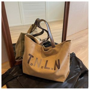 Fashion <b>Canvas</b> Shoulder Tote <b>Bag</b> for Women <b>Large</b> Capacity Zipper Closure Spring 2026 Solid Color Versatile for Daily Commuting - Product Image 1