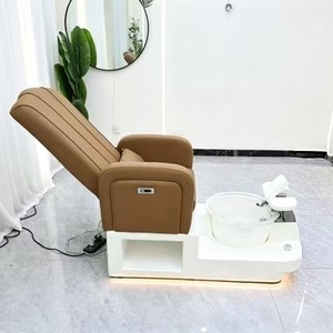 Fauteuil de pédicure électrique inclinable, fauteuil de soin des pieds pour salon de manucure et spa avec bassin et lumière LED - Product Image 3