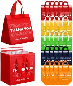 定制一次性无纺布食品外卖冷热饮咖啡包装袋保温餐厅外卖袋用于送杯 - Product Image 1