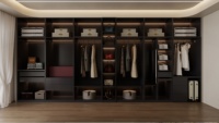 Armoire en bois Aige pour chambre à coucher, avec portes laquées, élégante pour espace vestiaire