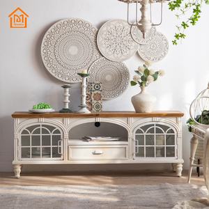 ממבה מבטא צרפתית בית חווה צרפתית טלוויזיה לעמוד רטרו עץ מדיה אחסון קונסולה רהיטים - Product Image 2