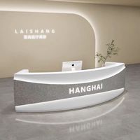 Mostrador de recepción de madera moderno y personalizado de alta calidad para clínica, salón de belleza, oficina, recepción de clínica