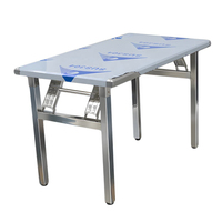 Table à manger rectangulaire pliable moderne en acier pour salle à manger, famille, mariage, réunions, événements