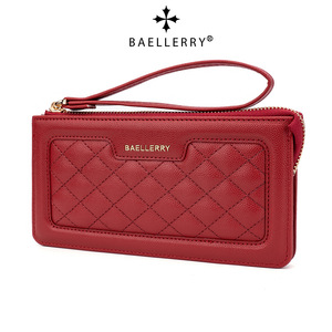 Baellerry Women's <b>Long</b> Wallet Black Quilted Zippered Clutch <b>Bag</b> Large Capacity Everyday Use - Product Image 2