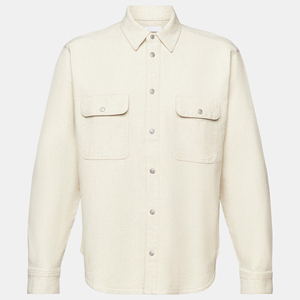 <span class=keywords><strong>Sobrecamisa</strong></span> Beige de alta calidad Color sólido manga larga bolsillos botones algodón hombres camisas Turn Down moda Primavera otoño camisa - Product Image 5