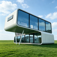Capsule spatiale futuriste de 40 pieds, démontable, en forme de conteneur – Maison respirante, mobile, au design moderne pour parcs extérieurs, boutiques, cafés et habitations