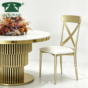 Sillas de banquete para restaurante y bodas con estructura de aluminio dorado - Product Image 2