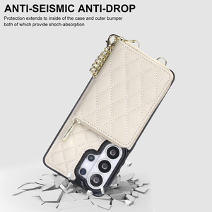 Étui de téléphone en cuir à fermeture éclair 2 en 1 avec fentes pour cartes, portefeuille, housse pour <span class=keywords><strong>Samsung</strong></span> S26 Ultra A17 Note20, <span class=keywords><strong>pochette</strong></span> de téléphone détachable - Product Image 4