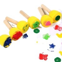 Outils de peinture pour enfants, bricolage, éponge, mousse, ensemble de pinceaux à tête ronde, tampon en mousse, brosse à peinture pour enfants, artisanat de peinture