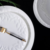 Assiette creuse ronde en porcelaine fine blanche, 6 tailles (6,25-12 pouces), pour pain, dessert, dîner, service de table, hôtel, logo personnalisé