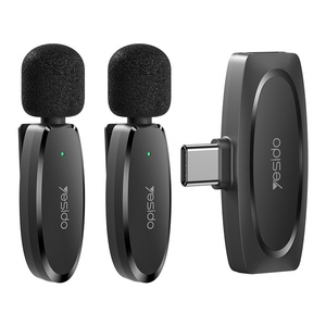 KR13 Yesido Microphone sans fil portable à réduction de bruit, transmission sans fil, prise de son à 360°, port de transmission Type-C, 2 micros MEMS sans fil - Product Image 1