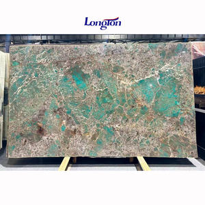 Losa pulida de cuarcita verde de lujo de Brasil, decoración de pared de fondo, <span class=keywords><strong>encimera</strong></span> de <span class=keywords><strong>cocina</strong></span>, losa de mármol <span class=keywords><strong>turquesa</strong></span> de amazonita - Product Image 1