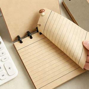 Juego de Cuadernos de Papel Kraft con Espiral y Diseño de Agujeros en Forma de Hongo, 80 Hojas, Diseño de Contraste, para Oficina, Estudio, Toma de Notas Diarias, Personalizado - Product Image 3