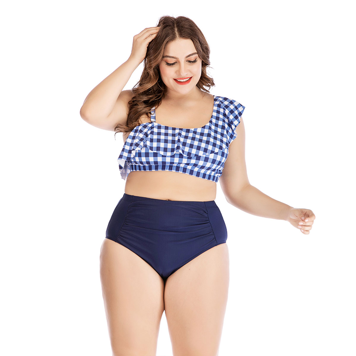 Plus size hot sale sexy gingham printed bikini