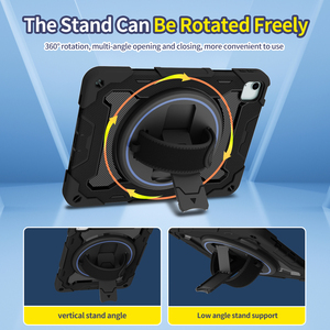 360 xoay tay dây đeo Tím Heavy Duty Rugged Tablet trường hợp bìa cho <span class=keywords><strong>ipad</strong></span> không khí 11 2024 11inch trường hợp - Product Image 6