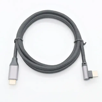 Cable de Datos USB Tipo-C en Ángulo Recto, Carga Rápida, Trenzado de Nailon, Alta Velocidad 3A 60W PD