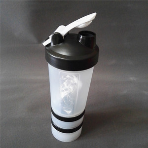 Wholesale Custom 500ml Plastic Sport Gym <strong>Protein</strong> Shaker 3 Layers New Design Water for Blender Bottle Hot <strong>Cheap</strong> <strong>Shake</strong> for Ball - Product Image 4