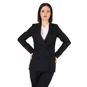 เสื้อเบลเซอร์สีดำแบบกระดุมสองแถว Zahjr Donna Giacca สำหรับผู้หญิง ชุดทำงาน - Product Image 1