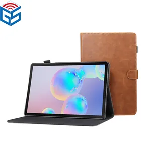 Mobile Tab A7 Crazy Horse Pu Leather Flip Cover Case For Samsung Tab S7 S6 Plus Active Pro 4