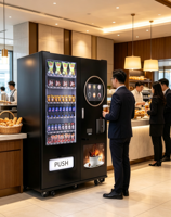 Distributeur automatique commercial combiné pour snacks, boissons et café – Kiosque de vente multi-paiements en libre-service