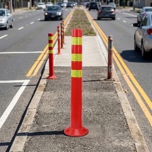 Poteau de signalisation routière pliable en plastique PU Showway 750 mm, réflecteur prismatique haute intensité, sans alimentation électrique, pour avertissement de circulation - Product Image 3