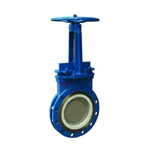 DIN standard stainless steel electric handweel operate Resilient Seat Flange Knife Gate Valve